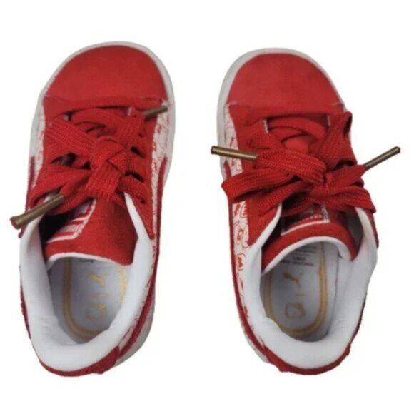 Puma x Hello Kitty Suede Classic 50th Anniversary Red Sneakers Size 7 - Picture 4 of 12